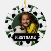 Voetbal Foto voor team of speler - schattig Keramisch Ornament (Achterkant)