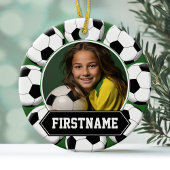 Voetbal Foto voor team of speler - schattig Keramisch Ornament