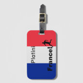 Voetbal Frankrijk, aanpasbaar Bagagelabel (Voorkant (verticaal))