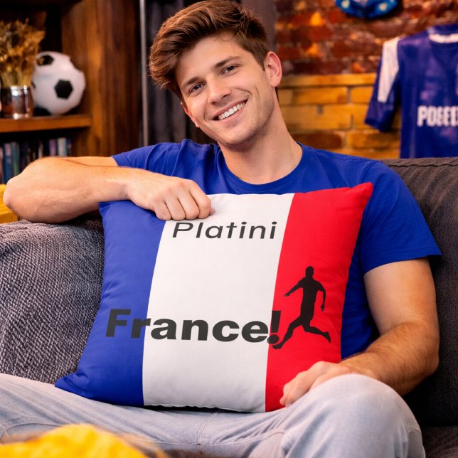 Voetbal Frankrijk, aanpasbaar Kussen (Creator heeft geüpload)