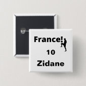 Voetbal Frankrijk, aanpasbaar Vierkante Button 5,1 Cm (Voorkant /achterkant)