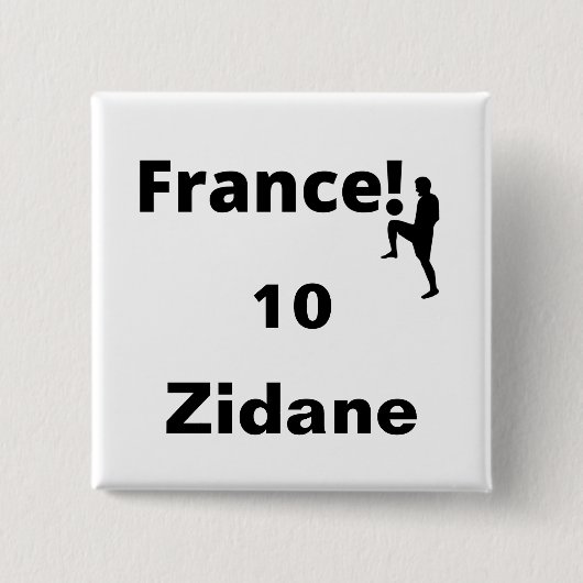 Voetbal Frankrijk, aanpasbaar Vierkante Button 5,1 Cm (Voorkant)