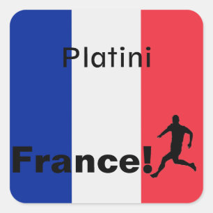 Voetbal Frankrijk, aanpasbaar Vierkante Sticker