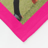 Voetbal Fuchsia w / Speler Naam Fleece Deken (Hoek)