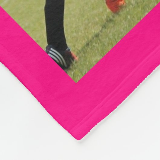 Voetbal Fuchsia w / Speler Naam Fleece Deken (Hoek)