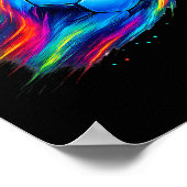 Voetbal Fun Kleurrijk Effect Tie Dye Voel De Drip Poster (Hoek)