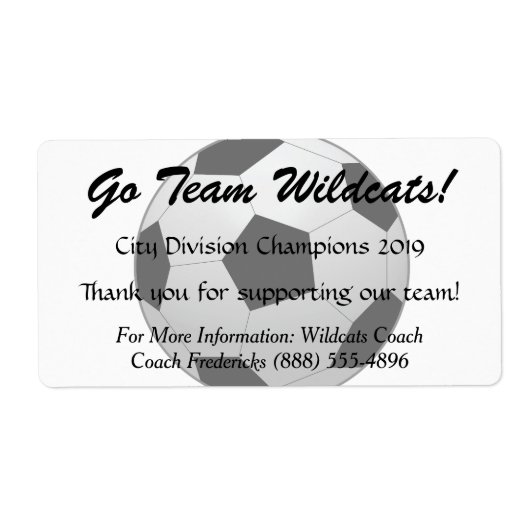 Voetbal Fundraiser Bottle Etiket (Voorkant)