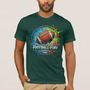 Voetbal Furry Domineert Spel Dag Sfeer T-shirt