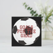 Voetbal Futbol Afstuderen Gastenboek Advies Kaarte Aankondiging (Staand voorkant)