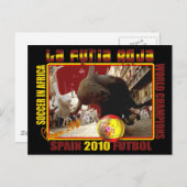 Voetbal Futbol van de Stier van La Furia Roja het Briefkaart (Voorkant / Achterkant)