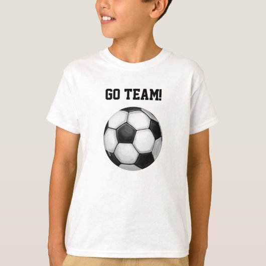 Voetbal, ga Team Kinder Lichte T-Hemden T-shirt (Voorkant)