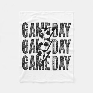Voetbal Game Day Bliksemschicht Voetbal Moeder Vad Fleece Deken