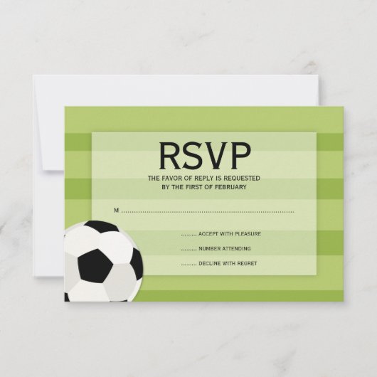 Voetbal Gebied met dikke balk Mitzvah RSVP (Voorkant)
