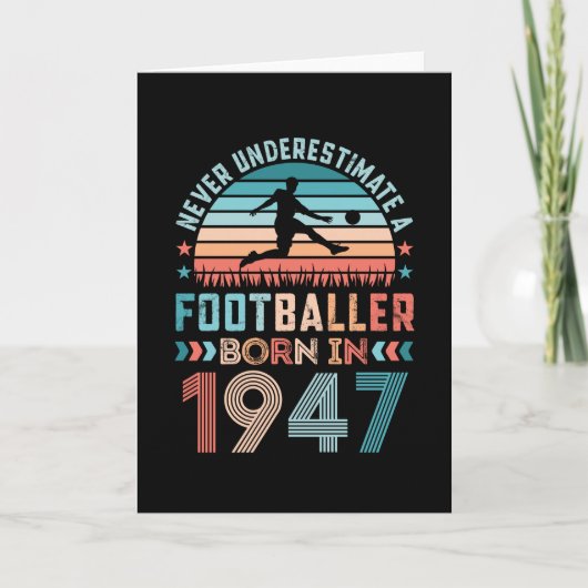 Voetbal geboren in 1947 Football 80th Birthday Gif Kaart (Voorkant)