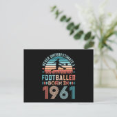 Voetbal geboren in 1961 Football 60th Birthday Gif Briefkaart (Staand voorkant)