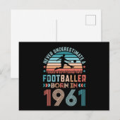 Voetbal geboren in 1961 Football 60th Birthday Gif Briefkaart (Voorkant / Achterkant)