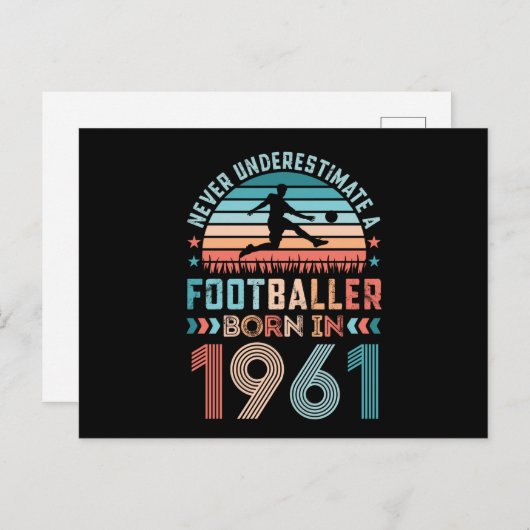 Voetbal geboren in 1961 Football 60th Birthday Gif Briefkaart (Voorkant / Achterkant)