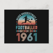 Voetbal geboren in 1961 Football 60th Birthday Gif Briefkaart (Voorkant)