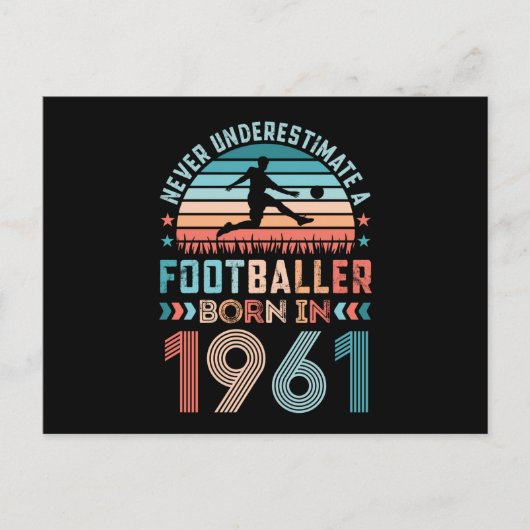 Voetbal geboren in 1961 Football 60th Birthday Gif Briefkaart (Voorkant)