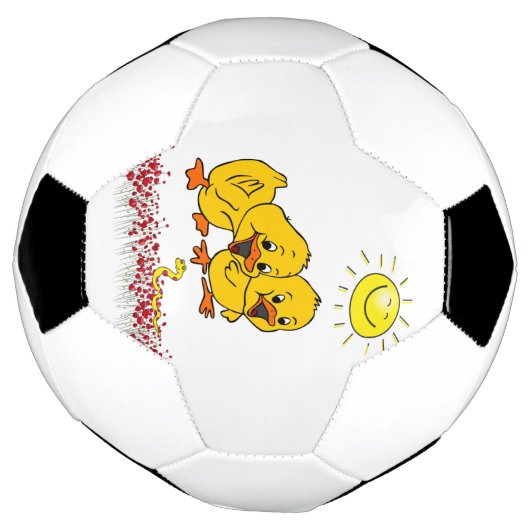 Voetbal geel kuikens zon (Gedraaid)