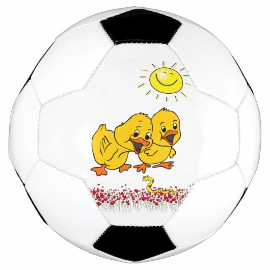 Voetbal geel kuikens zon (Voorkant)