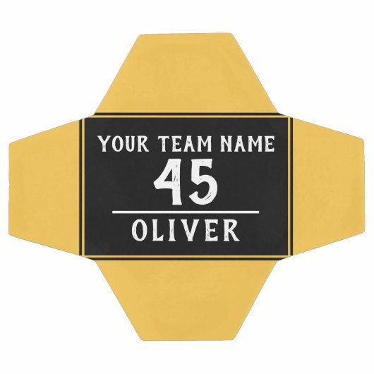 Voetbal Geel Zwart met Teamnaam Nummer (Enkel)