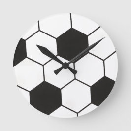 Voetbal geïnspireerd patroon geometrische print ronde klok