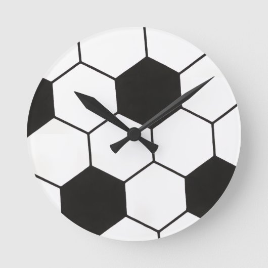 Voetbal geïnspireerd patroon geometrische print ronde klok (Voorkant)