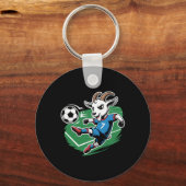 Voetbal Geit Stoter Nummer 7 Trapper Voetbal Ll Sleutelhanger (Voorkant)