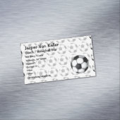 Voetbal gekleurd patroon visitekaartje magneet (Voorbeeld)