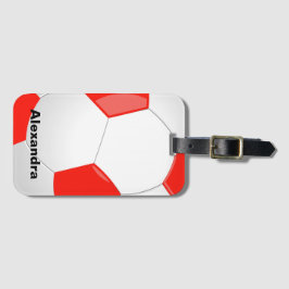 Voetbal gekleurd persoonlijk bagagelabel
