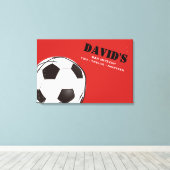 VOETBAL GEKLEURDE Bar Bat Mitzvah Inloggen Board Canvas Afdruk (Insitu (Houten vloer))