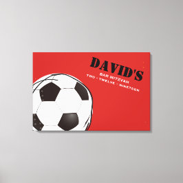 VOETBAL GEKLEURDE Bar Bat Mitzvah Inloggen Board Canvas Afdruk