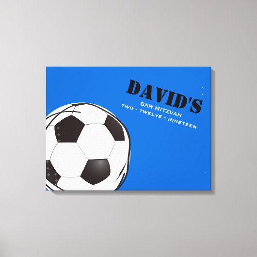 VOETBAL GEKLEURDE Bar Bat Mitzvah Inloggen Board Canvas Afdruk (Voorkant)