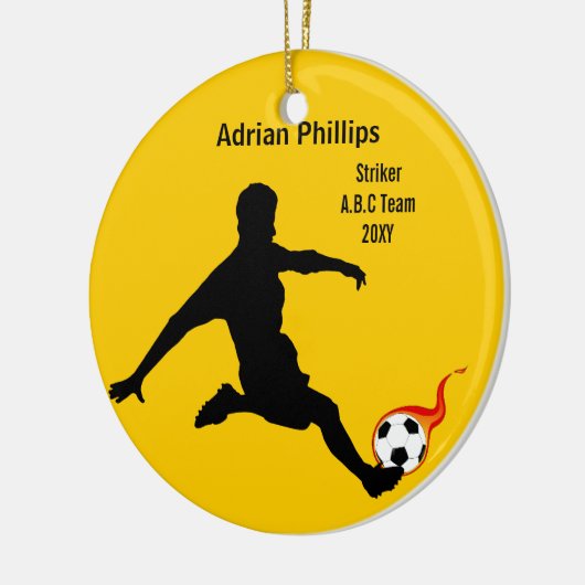 Voetbal gele ornament (Links)