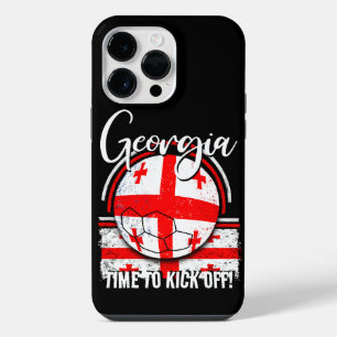 Voetbal Georgië Vlag, Witte Rode Retro Vlag iPhone 14 Pro Max Hoesje