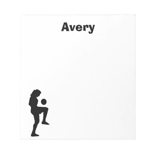 Voetbal Gepersonaliseerd Notitieblok (vrouw) (Voorkant)