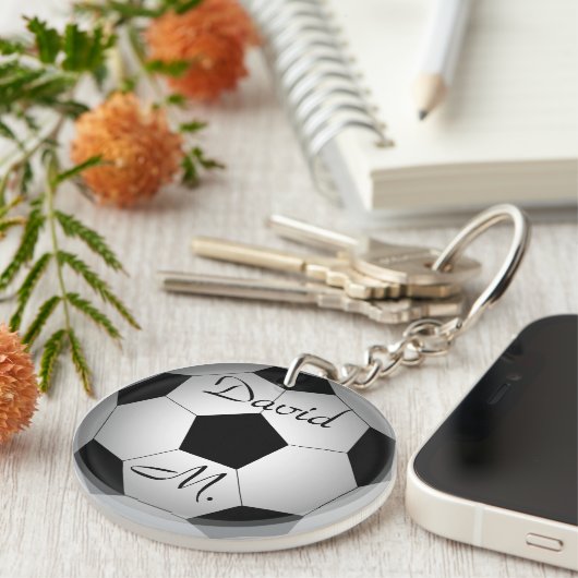 Voetbal, gepersonaliseerd sleutelhanger (Voorkant Rechts)