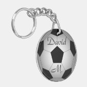 Voetbal, gepersonaliseerd sleutelhanger (Voorkant Links)