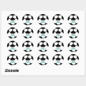 Voetbal gepersonaliseerd van sport thema party ronde sticker (Vel)