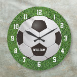 Voetbal Gepersonaliseerde Naam Grote Klok<br><div class="desc">Gepersonaliseerde naam voetbal klok. Ontworpen door Thisisnotme©</div>