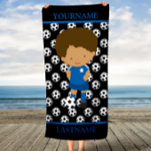 Voetbal Gepersonaliseerde naam Kinder Strandlaken