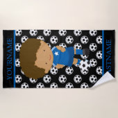 Voetbal Gepersonaliseerde naam Kinder Strandlaken (Voorkant)