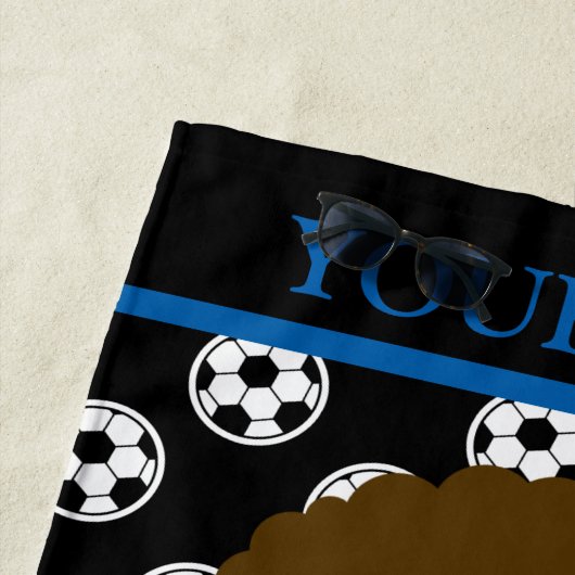 Voetbal Gepersonaliseerde naam Kinder Strandlaken (In situ)