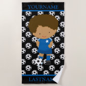 Voetbal Gepersonaliseerde naam Kinder Strandlaken (Voorkant)