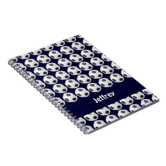 Voetbal Gepersonaliseerde naam spiral Notitieboek (Rechterzijde)