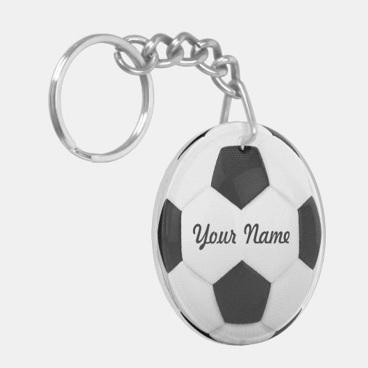 voetbal Gepersonaliseerde naam Sport Sleutelhanger (Voorkant Links)
