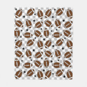 Voetbal geruit sterpatroon grijs fleece deken (Voorkant)