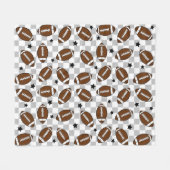 Voetbal geruit sterpatroon grijs fleece deken (Voorkant (Horizontaal))
