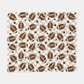 Voetbal geruit sterpatroon Tan Fleece Deken (Voorkant (Horizontaal))